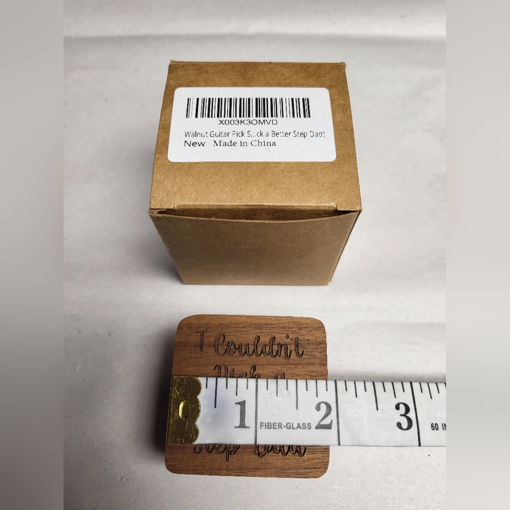 New Amazon Stepdad Gift Walnut Guitar Pick Storage Case New In Box New In Box - Picture 7 of 10